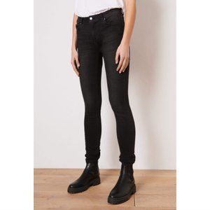 Ba&sh Black Aimi Cotton Skinny Jeans Raw Hem 27